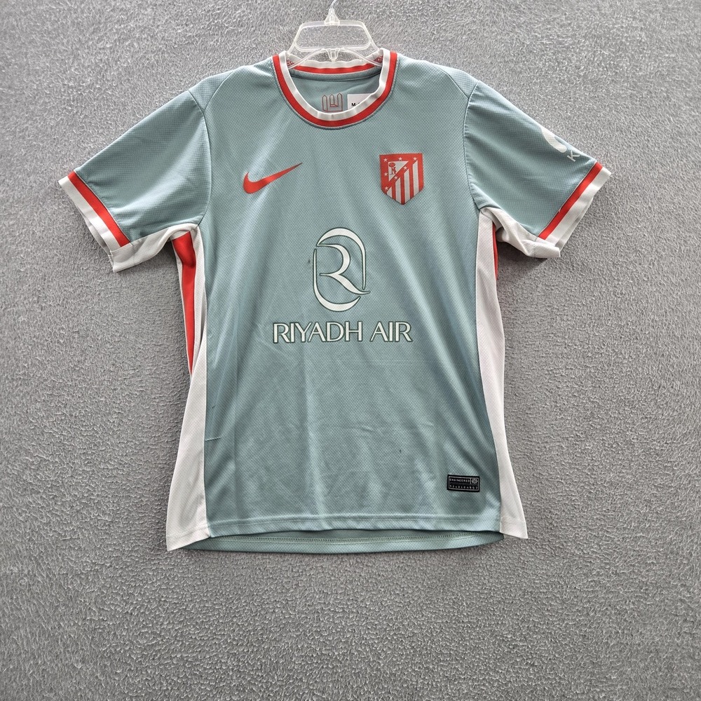 Atletico Madrid Men Jersey M Light Blue 2025 Away Nike Soccer READ